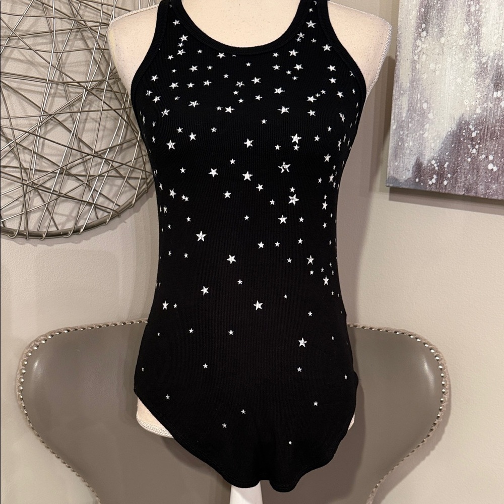 Red 23 Black Star Patterned Tank Top